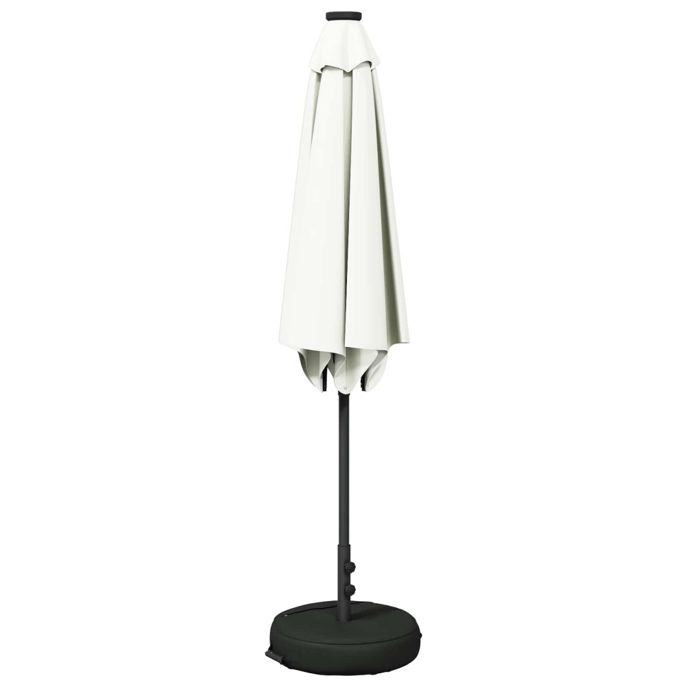 Produktbild för Trädgårdsparasol med LED-lampor och bas 300 x 300 cm Polyester