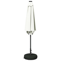 Produktbild för Trädgårdsparasol med LED-lampor och bas 300 x 300 cm Polyester