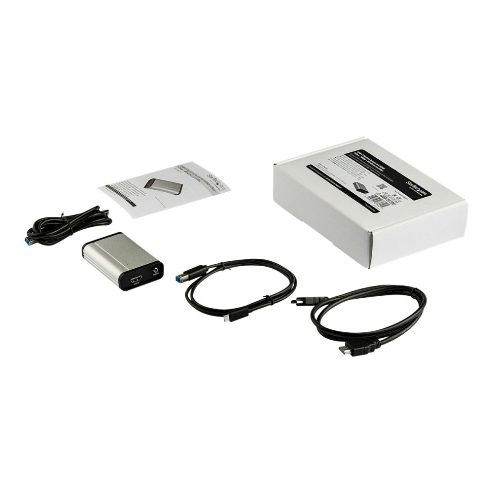 Produktbild för StarTech.com HDMI till USB C Videoinspelningsenhet 1080p 60 b/s - UVC - Extern USB 3.0 Type-C inspelning/livestreaming - HDMI Audio/Video inspelningsadapter - Fungerar med USB-C/USB-A/Thunderbolt 3 - videofångstadapter - USB 3.0 - TAA-kompatibel
