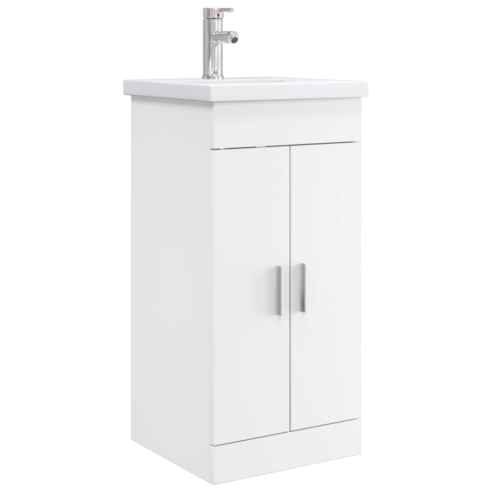 Produktbild för Badrumsspegel med handfat Vit 42 x 40 x 84,5 cm Konstruerat trä