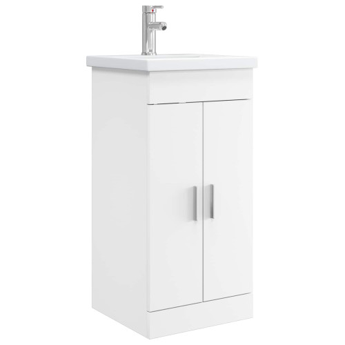 vidaXL Badrumsspegel med handfat Vit 42 x 40 x 84,5 cm Konstruerat trä