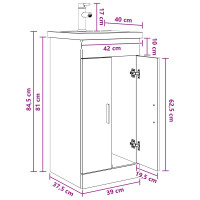 Produktbild för Badrumsspegel med handfat Vit 42 x 40 x 84,5 cm Konstruerat trä