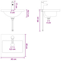 Produktbild för Badrumsspegel med handfat Svart ek 42 x 40 x 84,5 cm