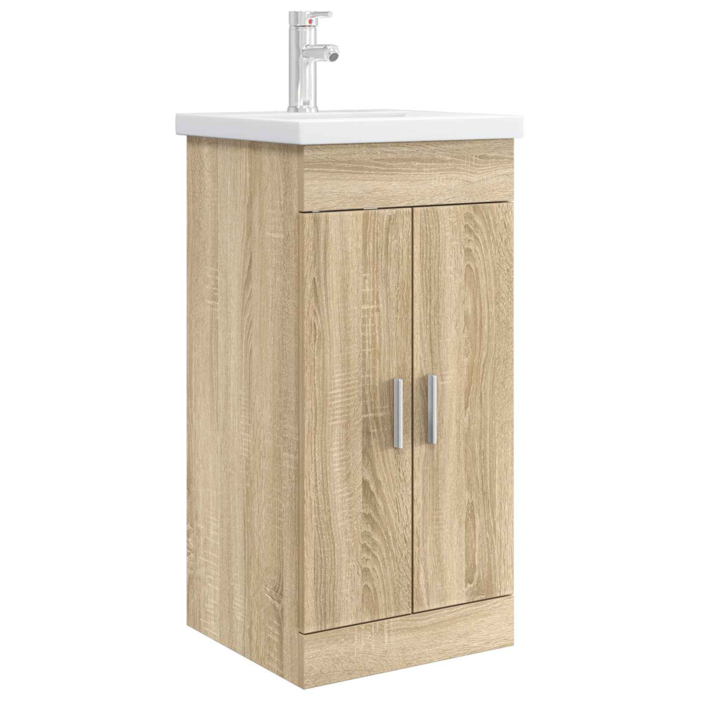 Produktbild för Badrumsspegel med handfat Sonoma-ek 42 x 40 x 84,5 cm