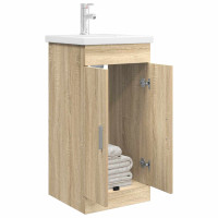 Produktbild för Badrumsspegel med handfat Sonoma-ek 42 x 40 x 84,5 cm