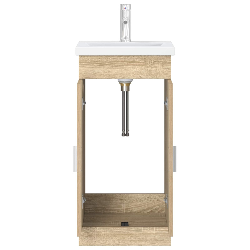 Produktbild för Badrumsspegel med handfat Sonoma-ek 42 x 40 x 84,5 cm