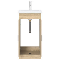 Produktbild för Badrumsspegel med handfat Sonoma-ek 42 x 40 x 84,5 cm