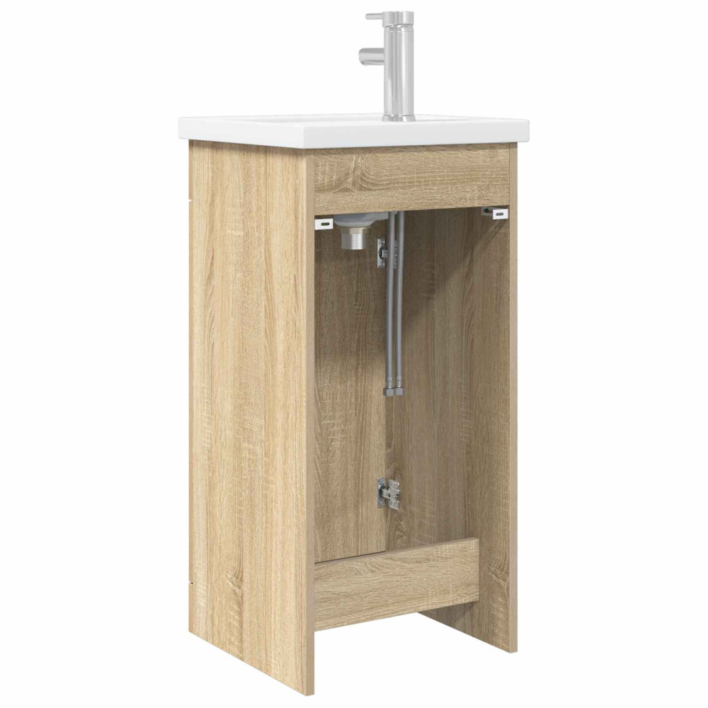 Produktbild för Badrumsspegel med handfat Sonoma-ek 42 x 40 x 84,5 cm