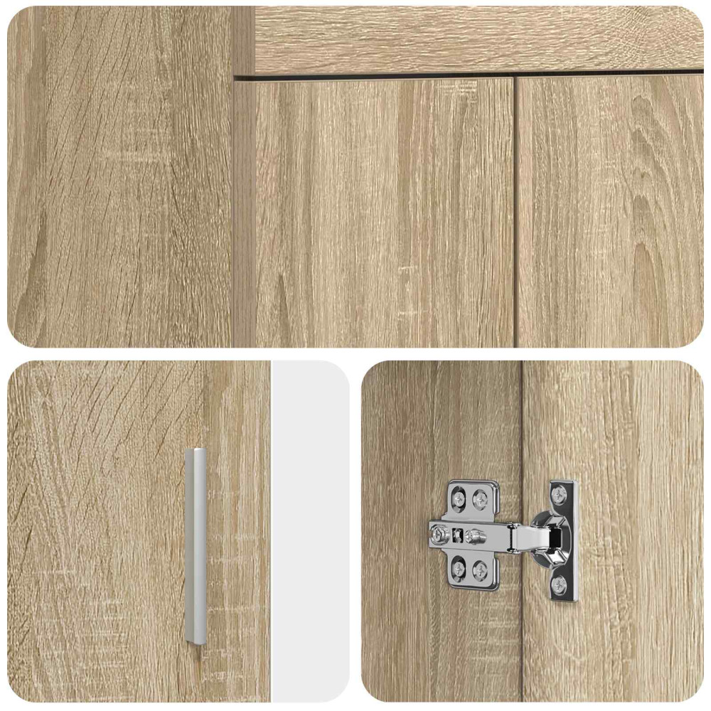 Produktbild för Badrumsspegel med handfat Sonoma-ek 42 x 40 x 84,5 cm