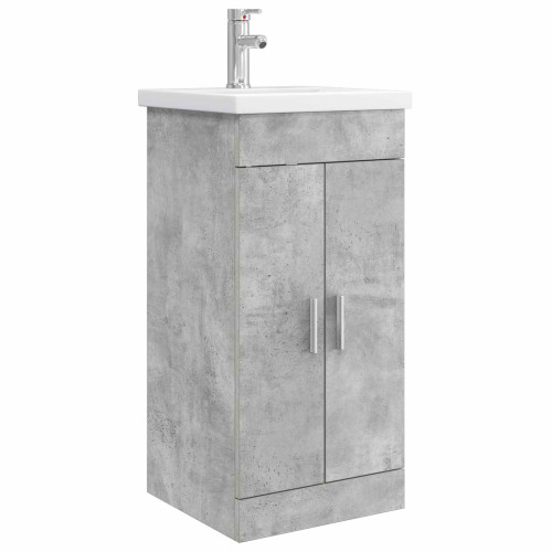 vidaXL Badrumsspegel med handfat Betonggrå 42 x 40 x 84,5 cm