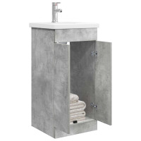 Produktbild för Badrumsspegel med handfat Betonggrå 42 x 40 x 84,5 cm