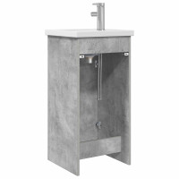 Produktbild för Badrumsspegel med handfat Betonggrå 42 x 40 x 84,5 cm