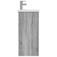 Produktbild för Badrumsspegel med handfat Grå Sonoma 42 x 40 x 84,5 cm