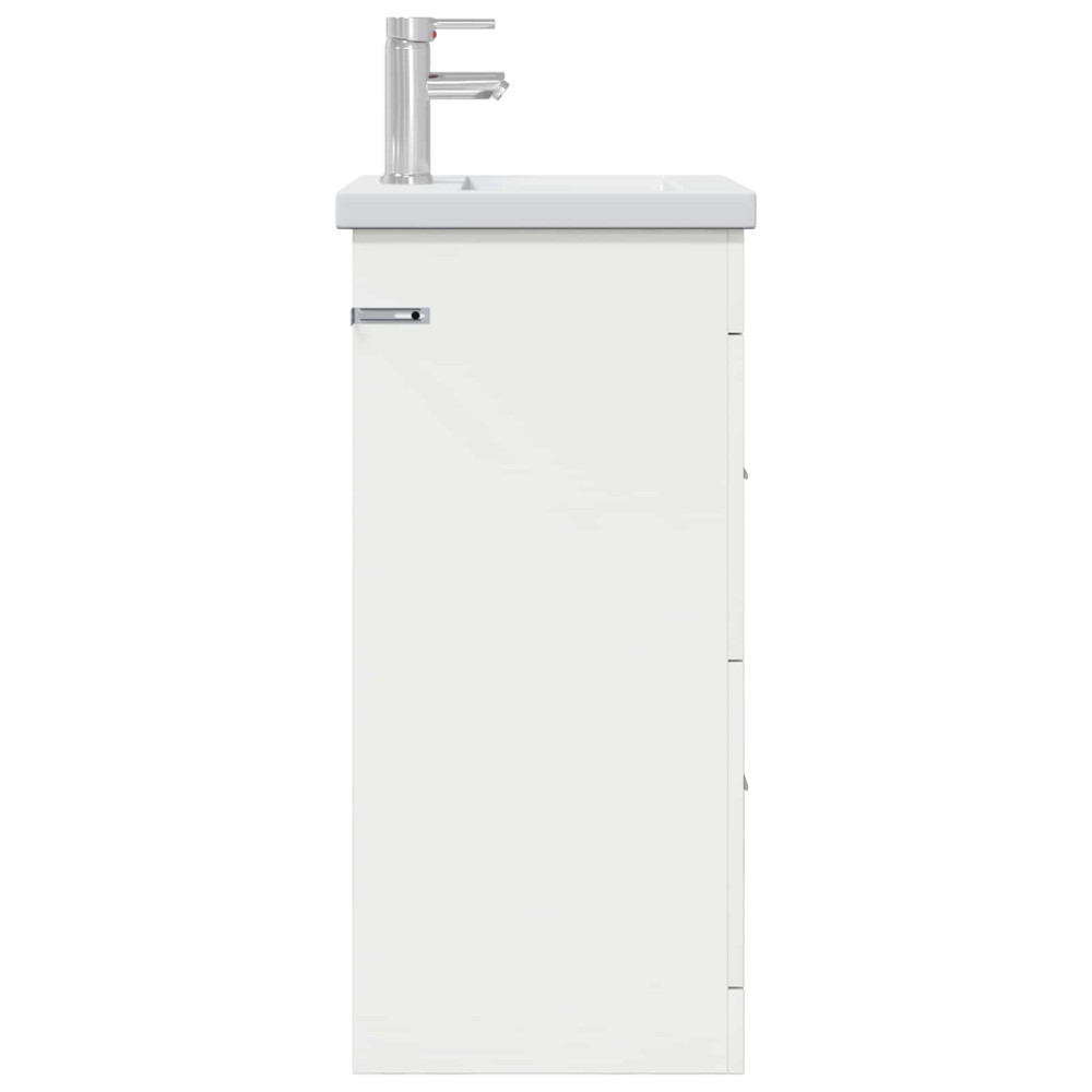 Produktbild för Badrumsspegel med handfat Vit 42 x 40 x 84,5 cm Konstruerat trä
