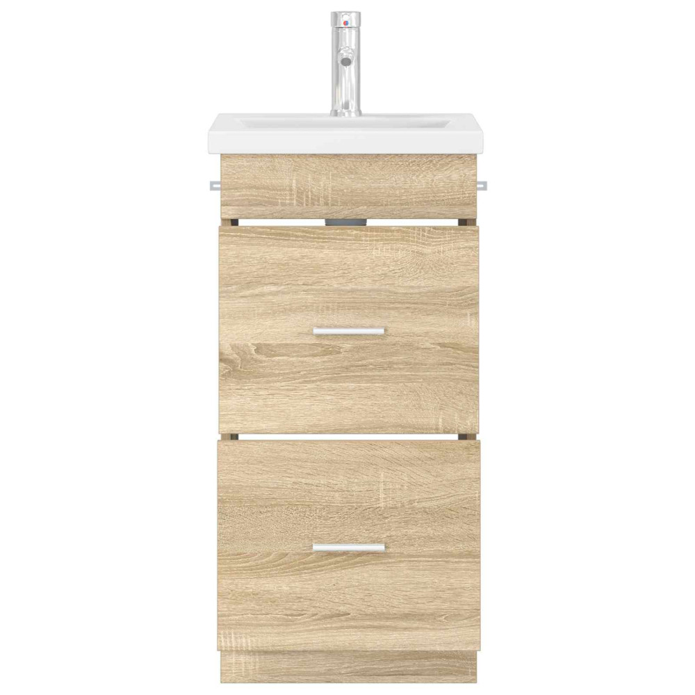 Produktbild för Badrumsspegel med handfat Sonoma-ek 42 x 40 x 84,5 cm