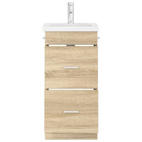 Produktbild för Badrumsspegel med handfat Sonoma-ek 42 x 40 x 84,5 cm