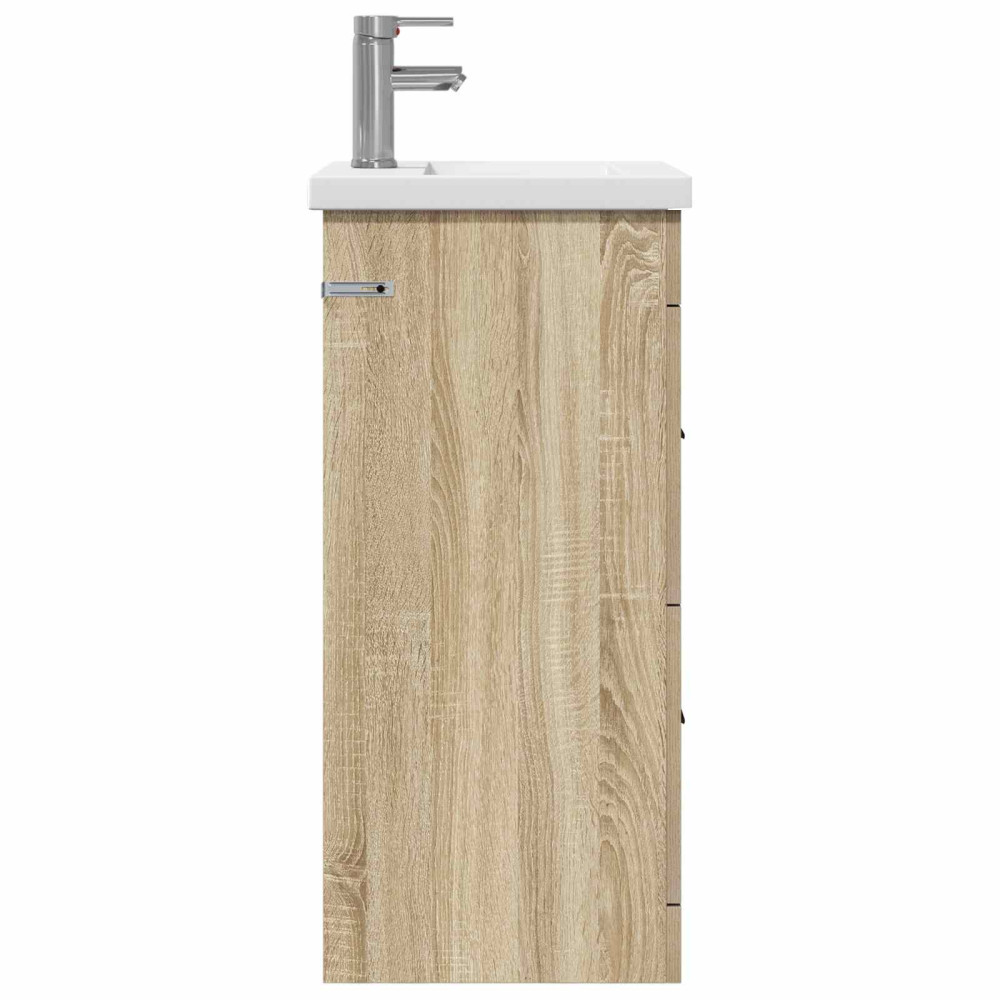 Produktbild för Badrumsspegel med handfat Sonoma-ek 42 x 40 x 84,5 cm