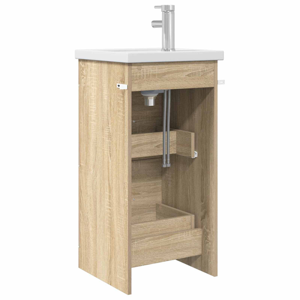 Produktbild för Badrumsspegel med handfat Sonoma-ek 42 x 40 x 84,5 cm