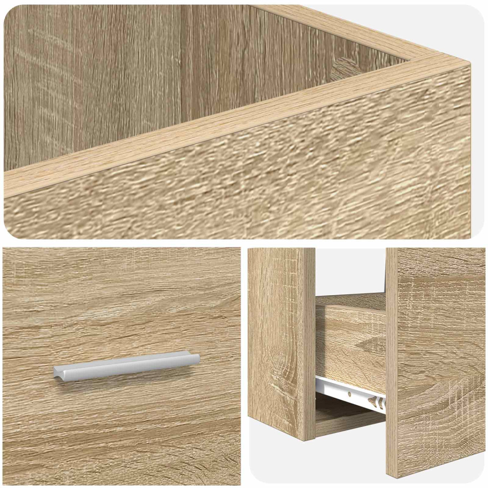 Produktbild för Badrumsspegel med handfat Sonoma-ek 42 x 40 x 84,5 cm