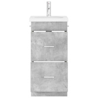 Produktbild för Badrumsspegel med handfat Betonggrå 42 x 40 x 84,5 cm