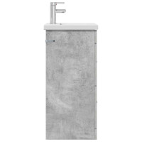 Produktbild för Badrumsspegel med handfat Betonggrå 42 x 40 x 84,5 cm