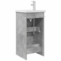 Produktbild för Badrumsspegel med handfat Betonggrå 42 x 40 x 84,5 cm