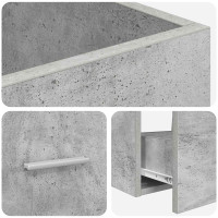 Produktbild för Badrumsspegel med handfat Betonggrå 42 x 40 x 84,5 cm