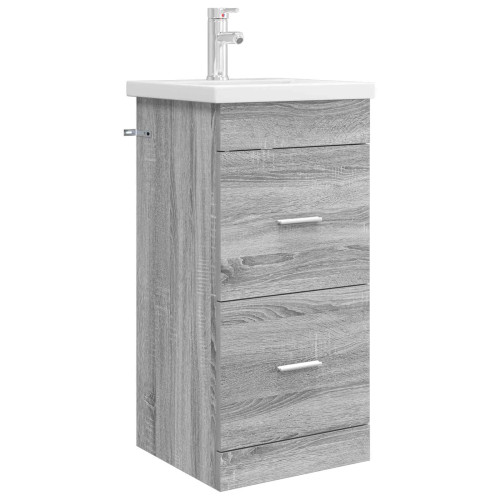 vidaXL Badrumsspegel med handfat Grå Sonoma 42 x 40 x 84,5 cm