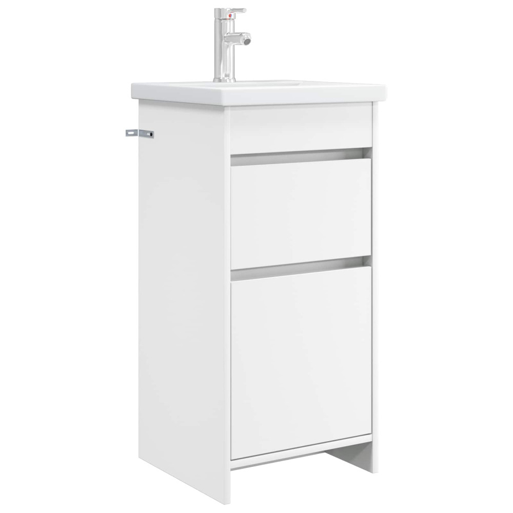 Produktbild för Badrumsspegel med handfat Vit 42 x 40 x 84,5 cm Konstruerat trä
