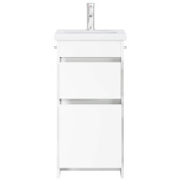 Produktbild för Badrumsspegel med handfat Vit 42 x 40 x 84,5 cm Konstruerat trä