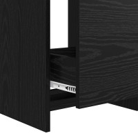Produktbild för Badrumsspegel med handfat Svart ek 42 x 40 x 84,5 cm
