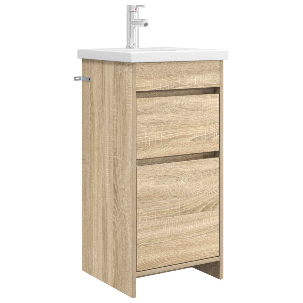 Produktbild för Badrumsspegel med handfat Sonoma-ek 42 x 40 x 84,5 cm