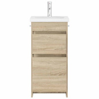 Produktbild för Badrumsspegel med handfat Sonoma-ek 42 x 40 x 84,5 cm
