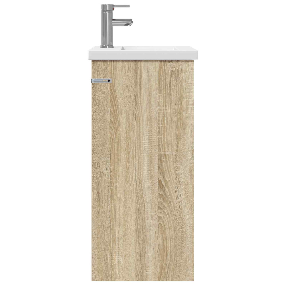 Produktbild för Badrumsspegel med handfat Sonoma-ek 42 x 40 x 84,5 cm