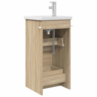 Produktbild för Badrumsspegel med handfat Sonoma-ek 42 x 40 x 84,5 cm
