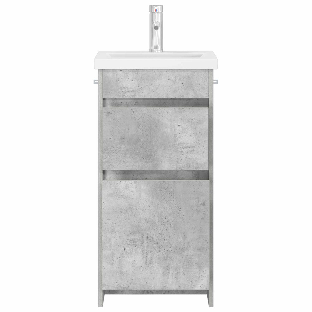 Produktbild för Badrumsspegel med handfat Betonggrå 42 x 40 x 84,5 cm