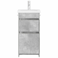Produktbild för Badrumsspegel med handfat Betonggrå 42 x 40 x 84,5 cm