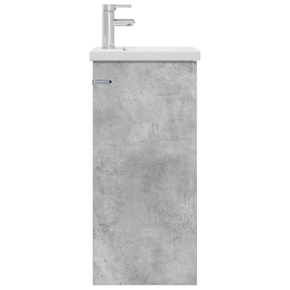 Produktbild för Badrumsspegel med handfat Betonggrå 42 x 40 x 84,5 cm