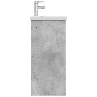 Produktbild för Badrumsspegel med handfat Betonggrå 42 x 40 x 84,5 cm
