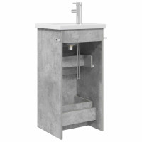Produktbild för Badrumsspegel med handfat Betonggrå 42 x 40 x 84,5 cm