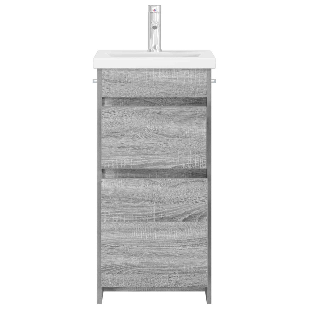 Produktbild för Badrumsspegel med handfat Grå Sonoma 42 x 40 x 84,5 cm