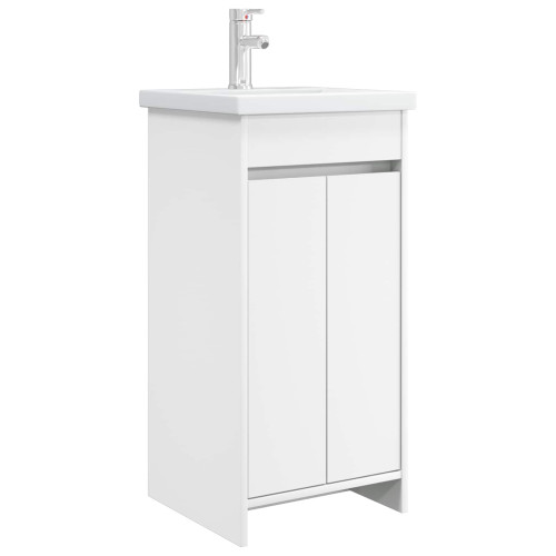 vidaXL Badrumsspegel med handfat Vit 42 x 40 x 84,5 cm Konstruerat trä