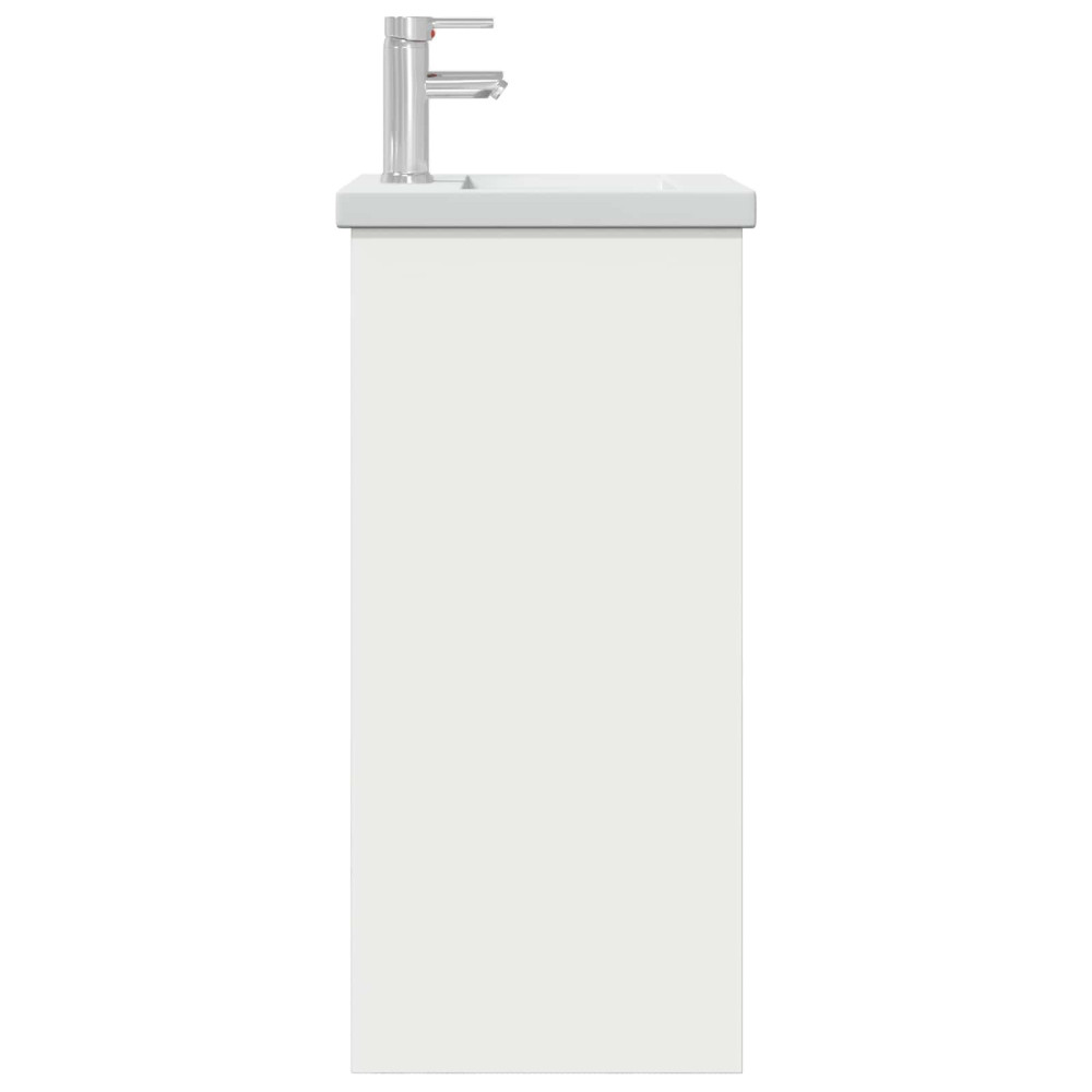 Produktbild för Badrumsspegel med handfat Vit 42 x 40 x 84,5 cm Konstruerat trä