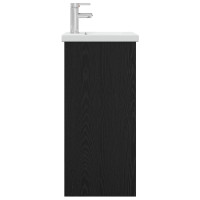 Produktbild för Badrumsspegel med handfat Svart ek 42 x 40 x 84,5 cm
