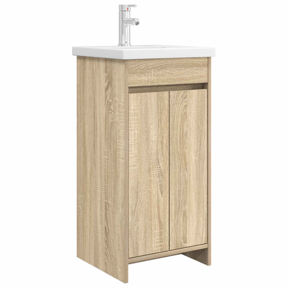 Produktbild för Badrumsspegel med handfat Sonoma-ek 42 x 40 x 84,5 cm