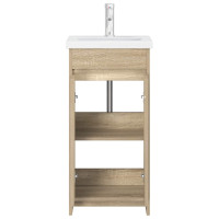 Produktbild för Badrumsspegel med handfat Sonoma-ek 42 x 40 x 84,5 cm