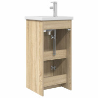 Produktbild för Badrumsspegel med handfat Sonoma-ek 42 x 40 x 84,5 cm