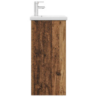 Produktbild för Badrumsspegel med handfat Gammalt trä 42 x 40 x 84,5 cm