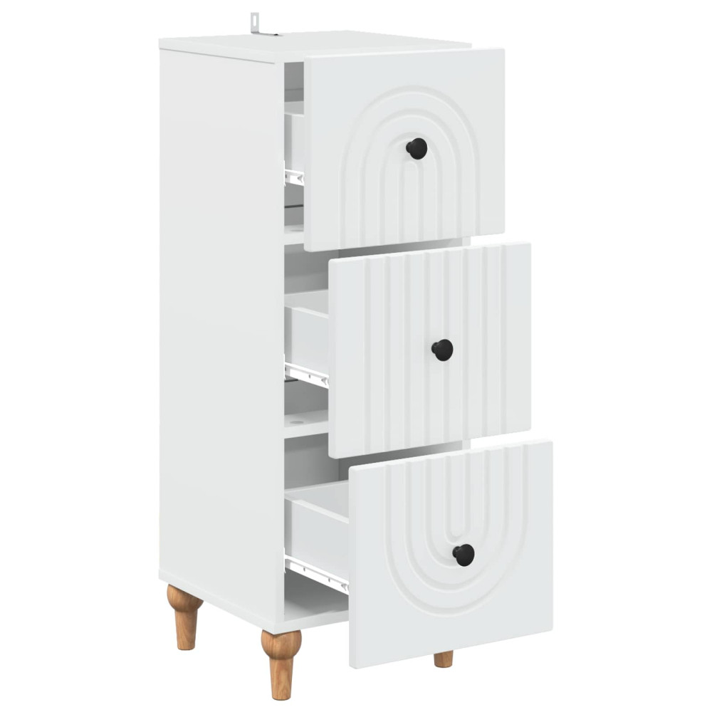 Produktbild för Lådans skåp Vit 33 x 34,5 x 90 cm Konstruerat trä