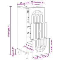 Produktbild för Lådans skåp Vit 33 x 34,5 x 90 cm Konstruerat trä